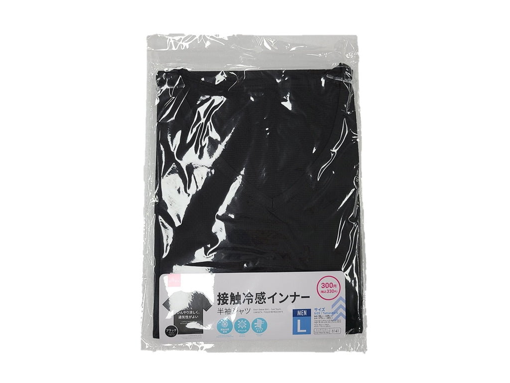 半袖シャツ（Ｌ、冷感、ブラック） ダイソー(DAISO)