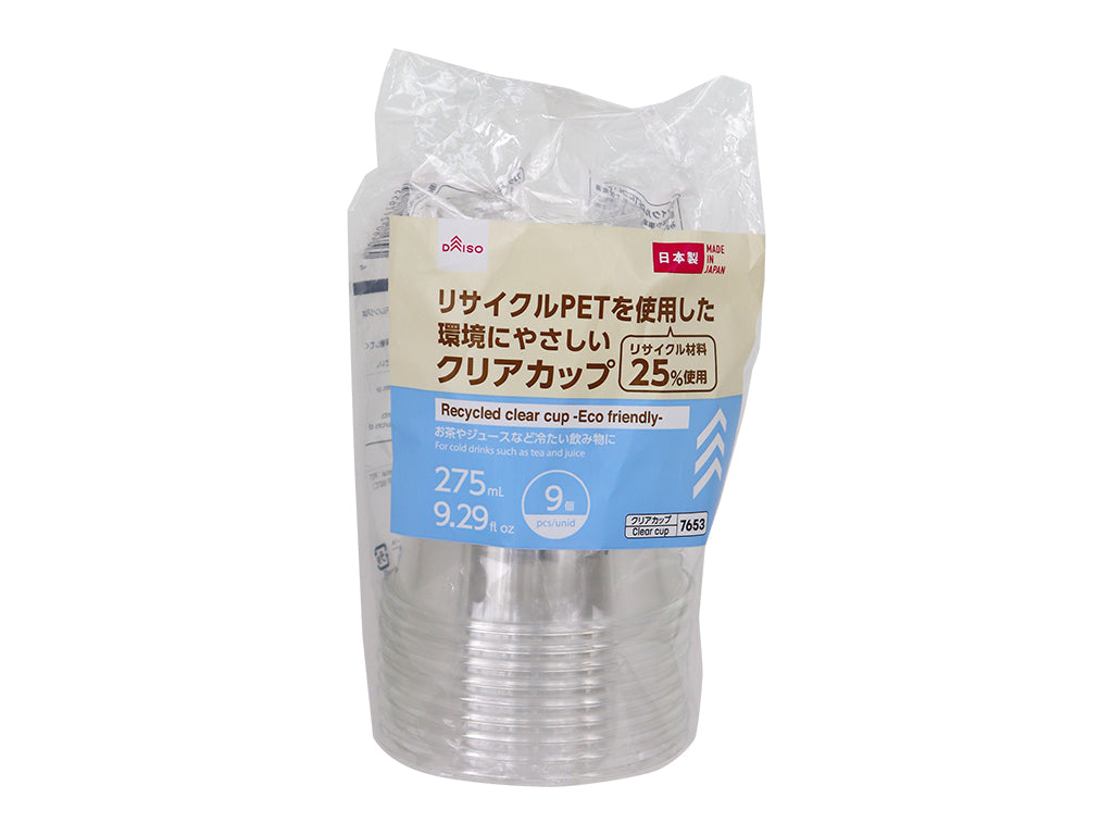 リサイクルＰＥＴ使用クリアカップ（９個） ダイソー(DAISO)