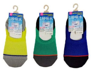１秒吸水ソックス（レディース、粗メッシュ、カバー、色切替） ダイソー(DAISO)