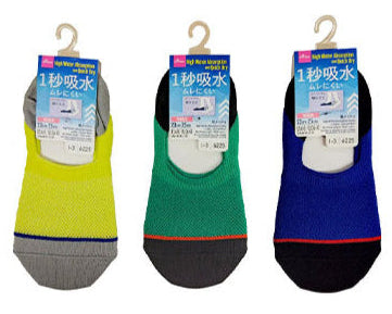 １秒吸水ソックス（レディース、粗メッシュ、カバー、色切替） ダイソー(DAISO)