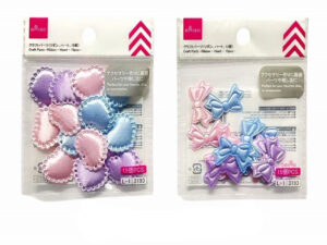 クラフトパーツ（リボン、ハート、１５個） ダイソー(DAISO)