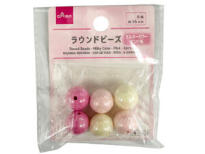 ラウンドビーズ（ミルキーカラー、ピンク系、６個） ダイソー(DAISO)
