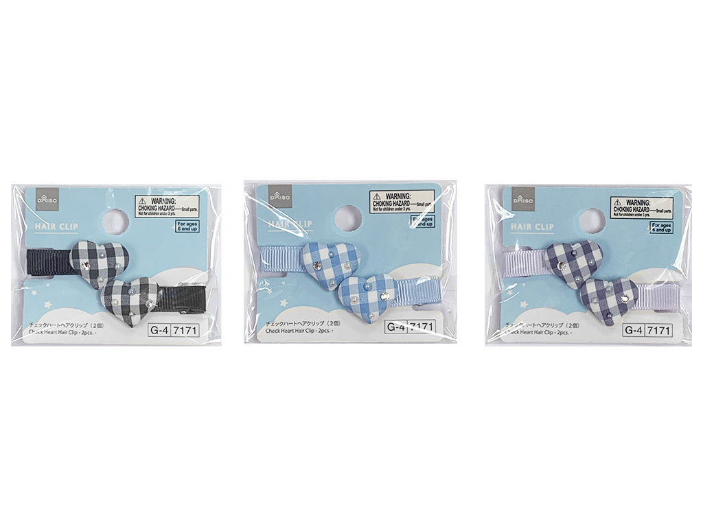 チェックハートヘアクリップ（２個） ダイソー(DAISO)