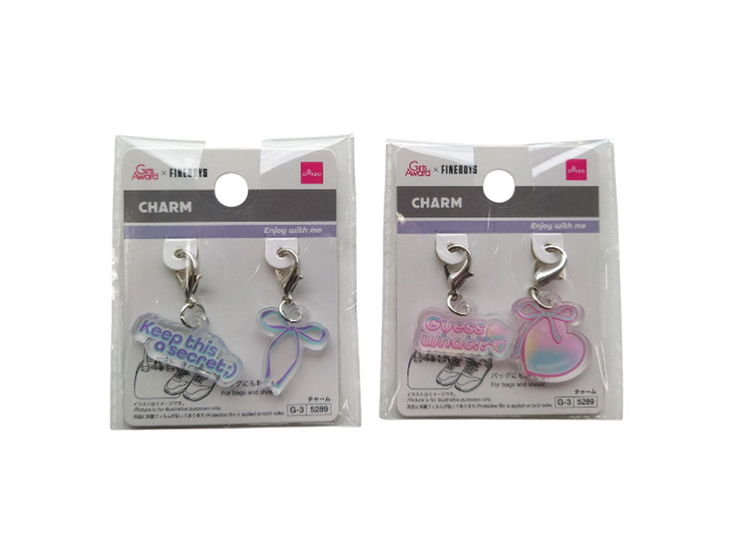 アクリルチャーム（ロゴ、リボン、２個） ダイソー(DAISO)