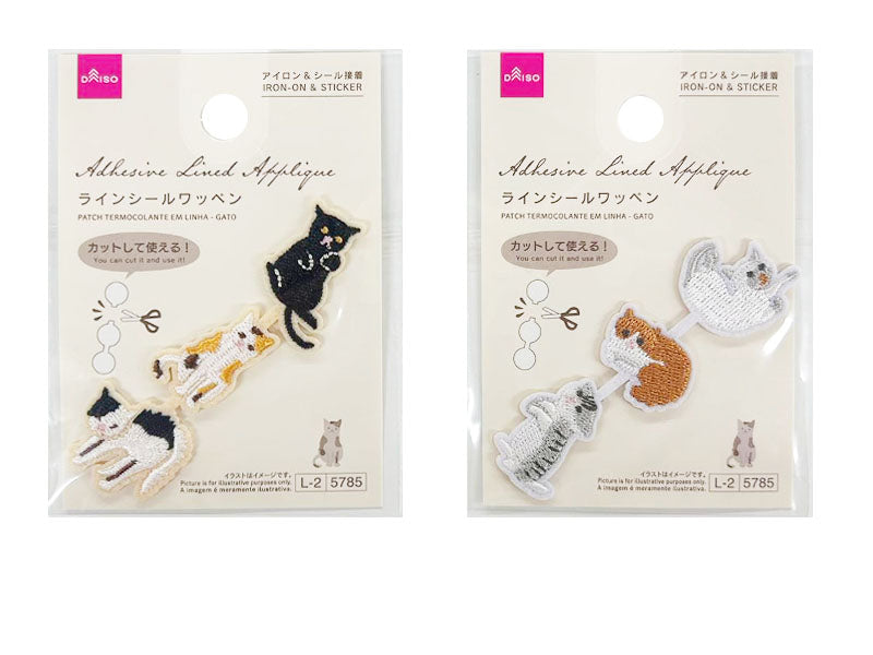 ラインシールワッペン（ねこ） ダイソー(DAISO)