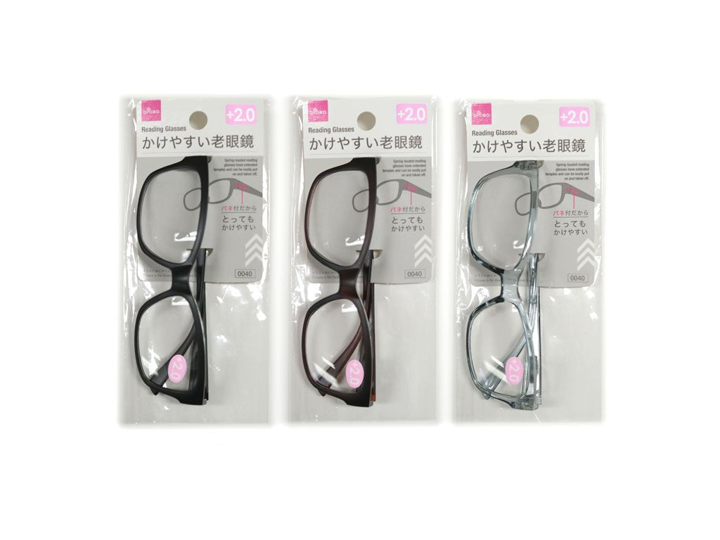 バネ付老眼鏡（ボストン、２度数） ダイソー(DAISO)