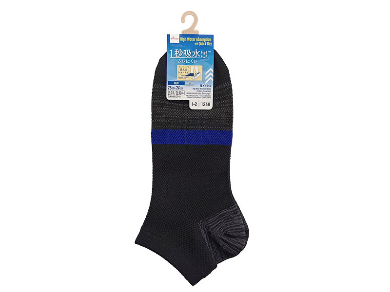 １秒吸水ソックス（メンズ、粗メッシュ、引揃え切替、ショート丈） ダイソー(DAISO)