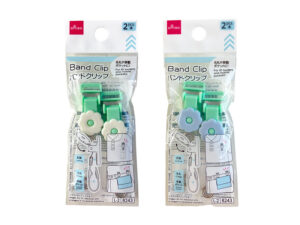 バンドクリップ（花型、ホワイト、ブルー） ダイソー(DAISO)