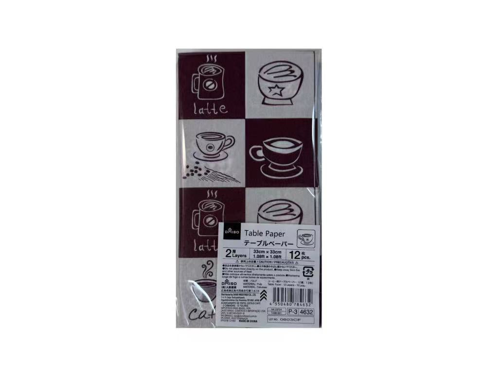 コーヒー柄テーブルペーパー（２層、１２枚） ダイソー(DAISO)