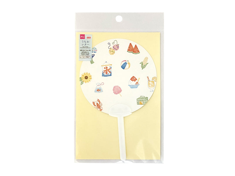 うちわレターセット（夏柄、夏こもの） ダイソー(DAISO)