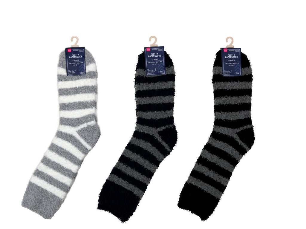 ふわふわルームソックス（メンズ、ボーダー） ダイソー(DAISO)