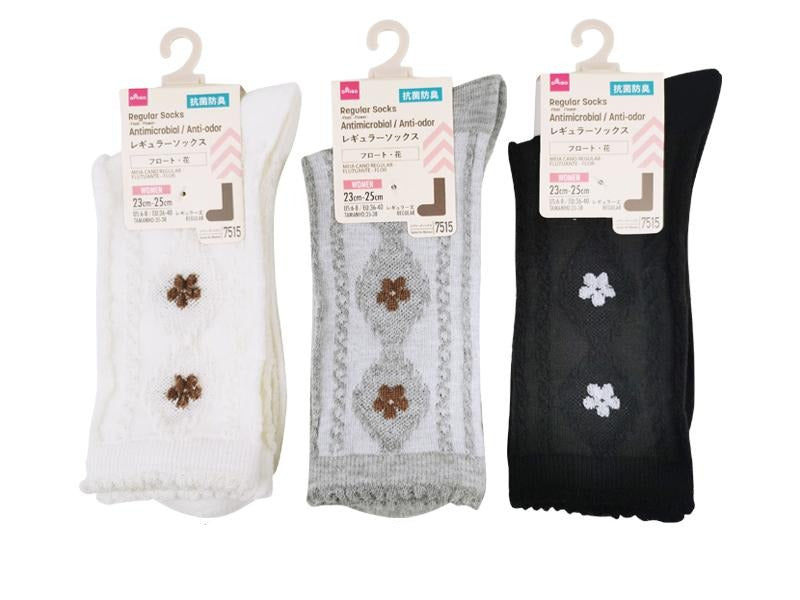 レギュラーソックス（抗菌防臭、フロート、花） ダイソー(DAISO)