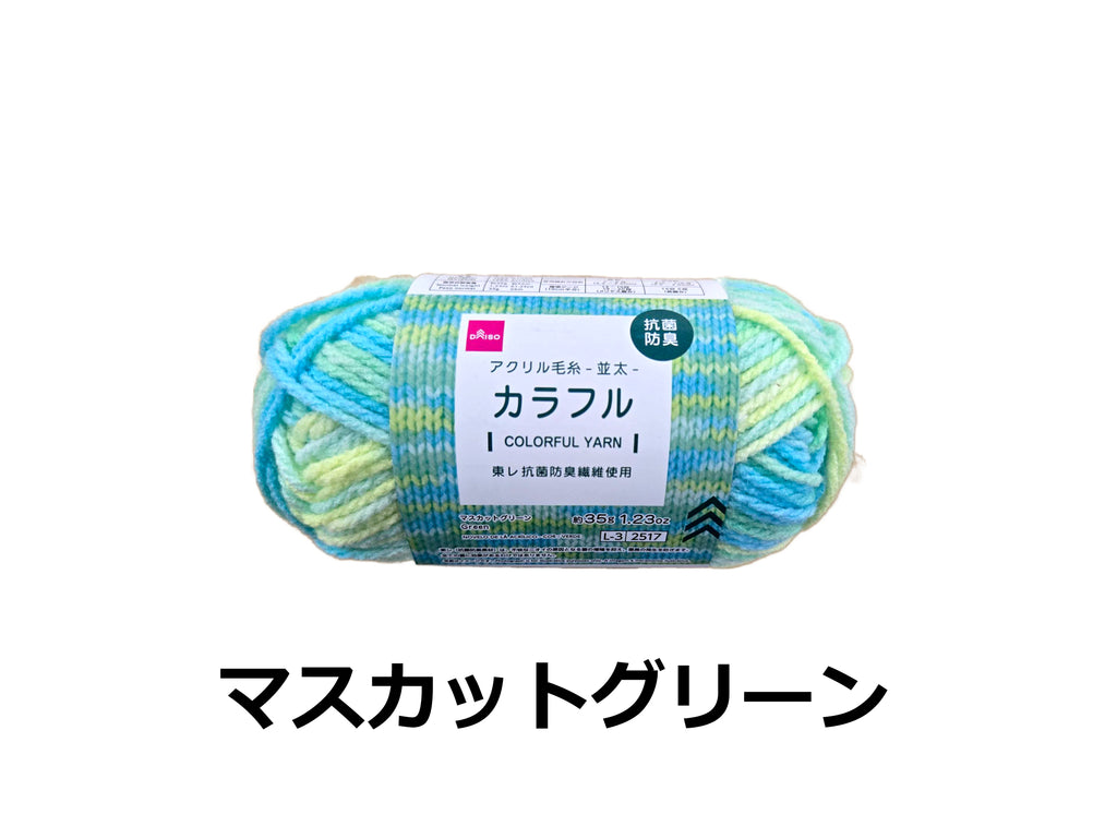 抗菌防臭アクリル毛糸（カラフル、マスカットグリーン） ダイソー(DAISO)