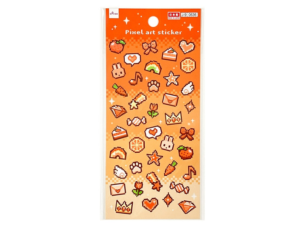 シール（ピクセルアート、オレンジ） ダイソー(DAISO)
