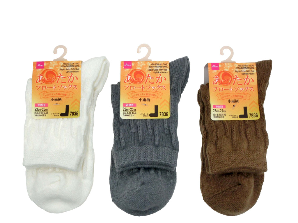 レギュラーソックス（ふんわりフロート、小雨柄） ダイソー(DAISO)