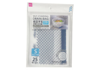 自立する抗菌水切りゴミ袋（スリムストライプ柄、２５枚） ダイソー(DAISO)