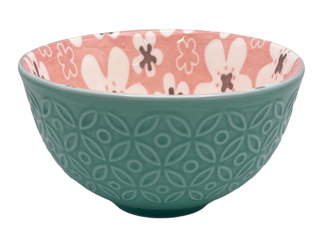 ボウル（カラフルパターン、フラワーブルーム、１１．５ｃｍ） ダイソー(DAISO)