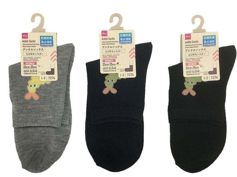 アンクルソックス（吸水速乾、抗菌防臭、えび天モンスター） ダイソー(DAISO)