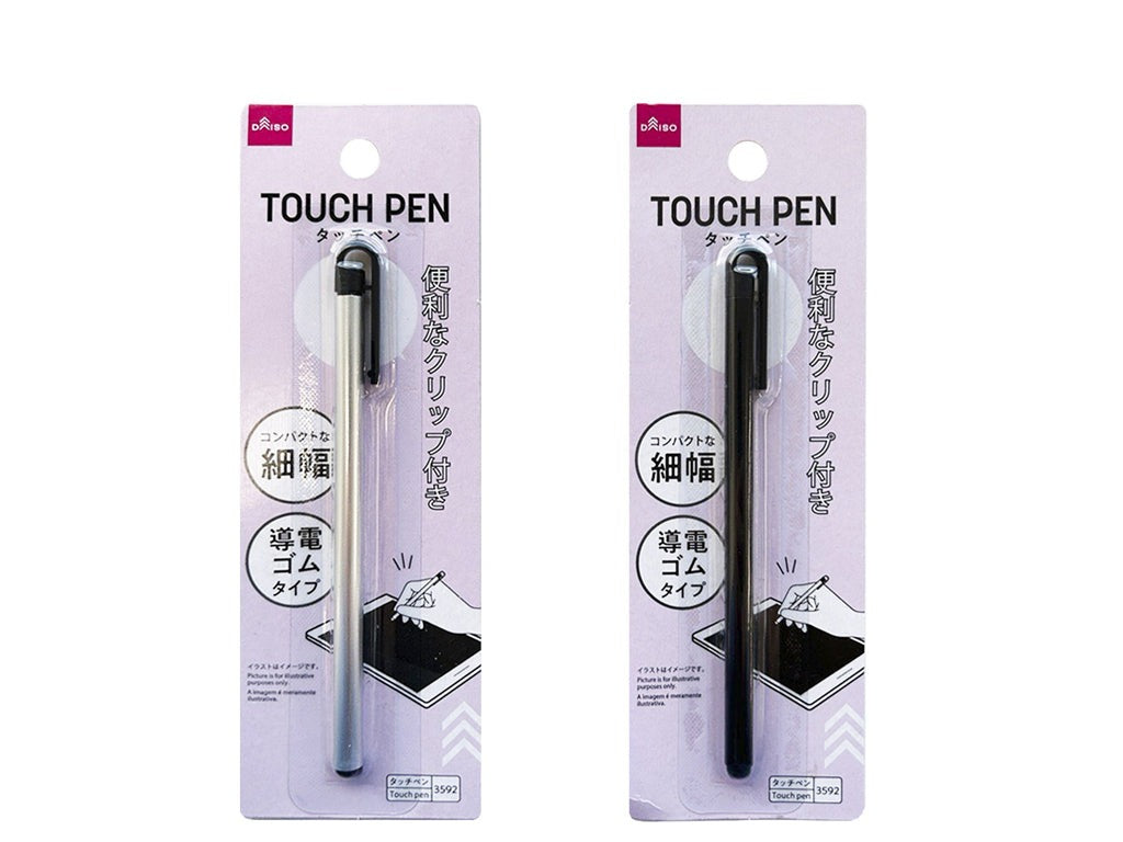 タッチペン（導電ゴム、シルバーカラー・ブラック） ダイソー(DAISO)