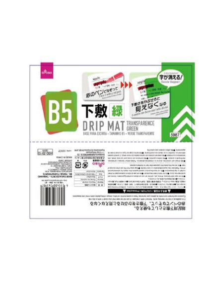 下敷（Ｂ５判、透明・緑） ダイソー(DAISO)