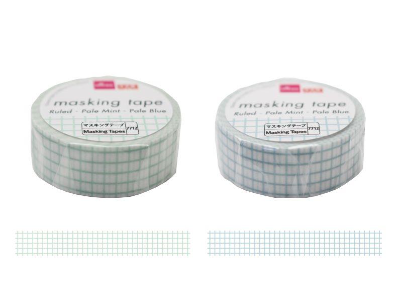 マスキングテープ（方眼、ペールミント、ペールブルー） ダイソー(DAISO)