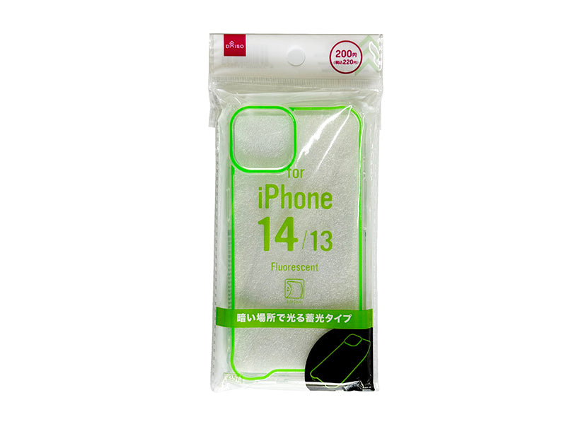 蓄光スマホケース（１４＆１３、グリーン） ダイソー(DAISO)