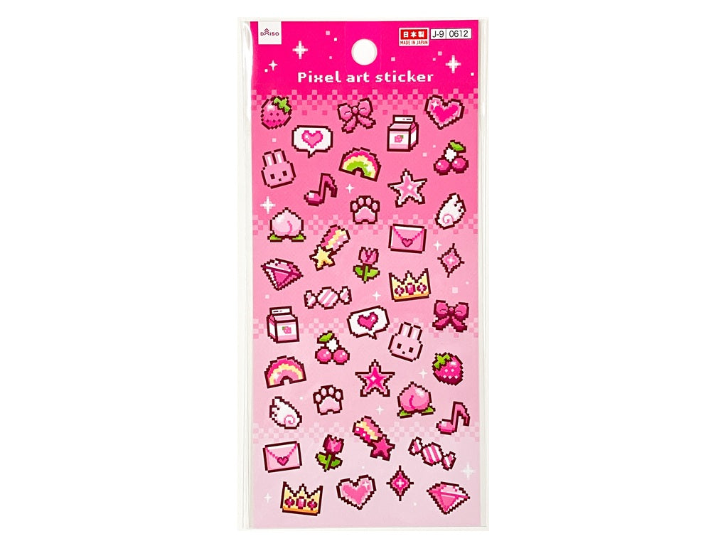 シール（ピクセルアート、ピンク） ダイソー(DAISO)