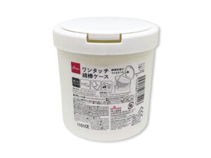 ワンタッチ綿棒ケース（ホワイト） ダイソー(DAISO)