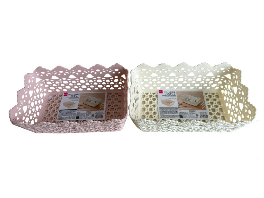 デザイン花模様バスケット ダイソー(DAISO)