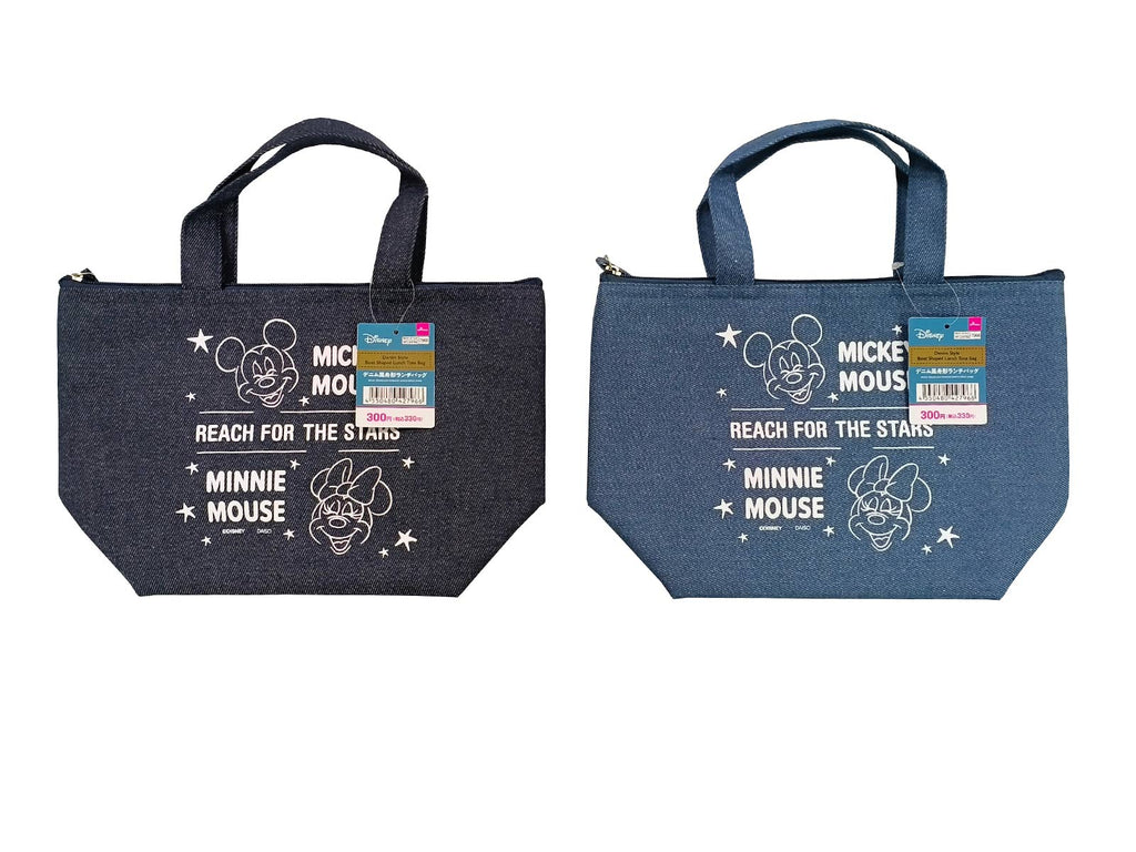 デニム風舟形ランチバッグ（ミッキー＆ミニー） ダイソー(DAISO)