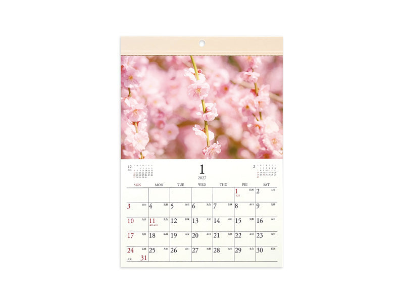２０２７年フォトカレンダー（Ａ４、四季の花々） ダイソー(DAISO)