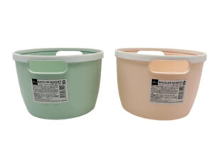 バイカラーバスケット（丸型、カラー） ダイソー(DAISO)