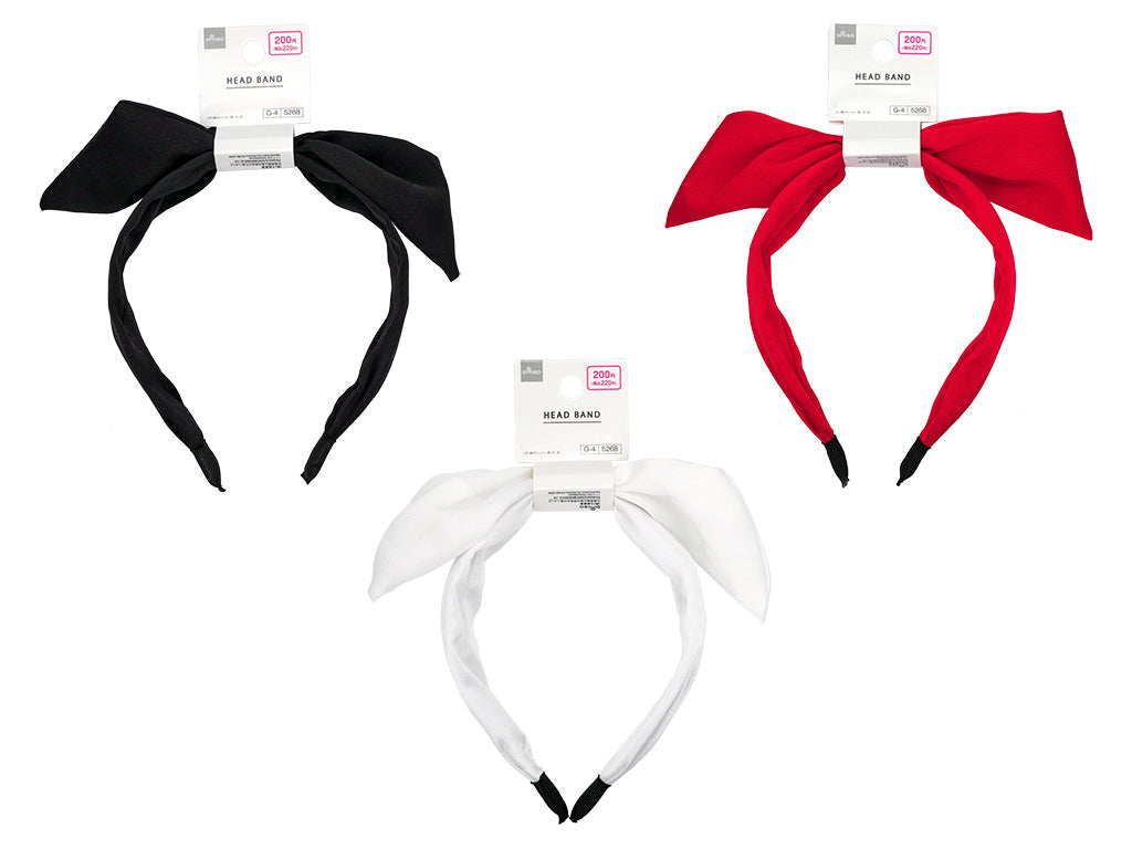 リボン風カチューシャ（黒、白、赤） ダイソー(DAISO)