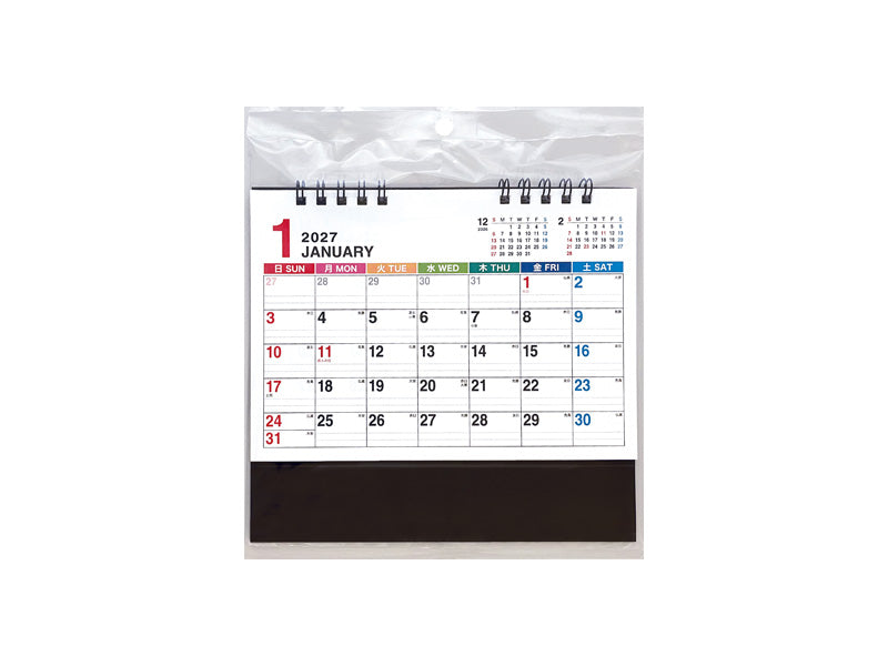 ２０２７年卓上Ｗリングカレンダー（Ｂ６、六曜カラー） ダイソー(DAISO)
