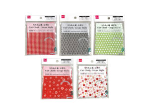 はぎれ（ちりめん風、単色柄物・梅柄） ダイソー(DAISO)