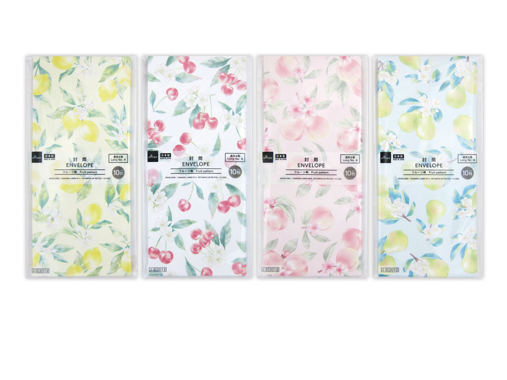 封筒（長形４号、フルーツ柄、１０枚） ダイソー(DAISO)