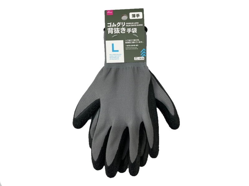 ゴムグリ背抜き手袋（薄手、Ｌ） ダイソー(DAISO)