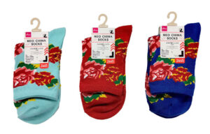 ネオ中華ソックス（レギュラー丈、花柄） ダイソー(DAISO)