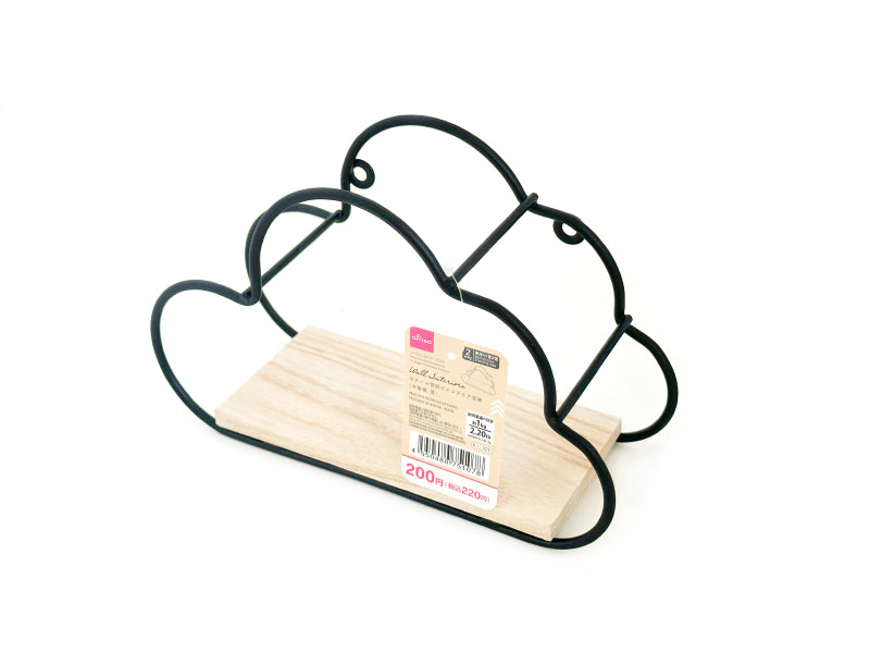 スチール壁掛けインテリア収納（木製棚、雲） ダイソー(DAISO)