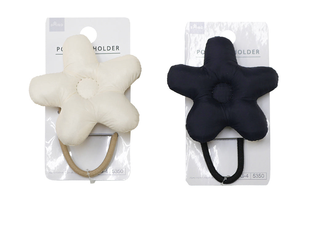 バルーンフラワーヘアポニー（黒、白） ダイソー(DAISO)