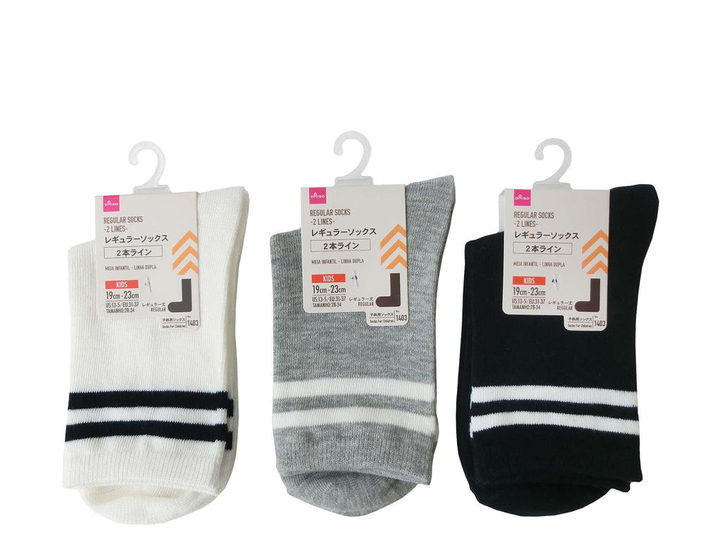 レギュラーソックス（キッズ、２本ライン） ダイソー(DAISO)
