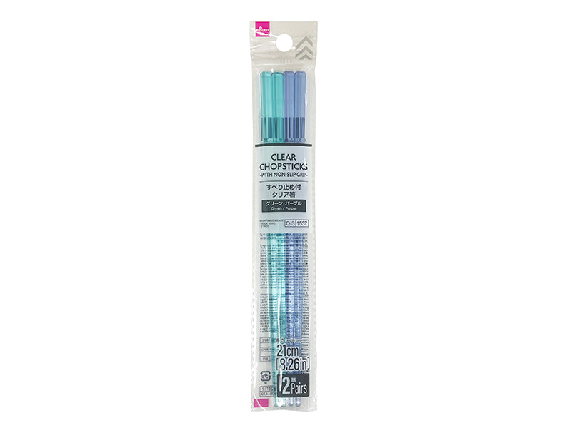 クリア箸（グリーン・パープル、２膳） ダイソー(DAISO)