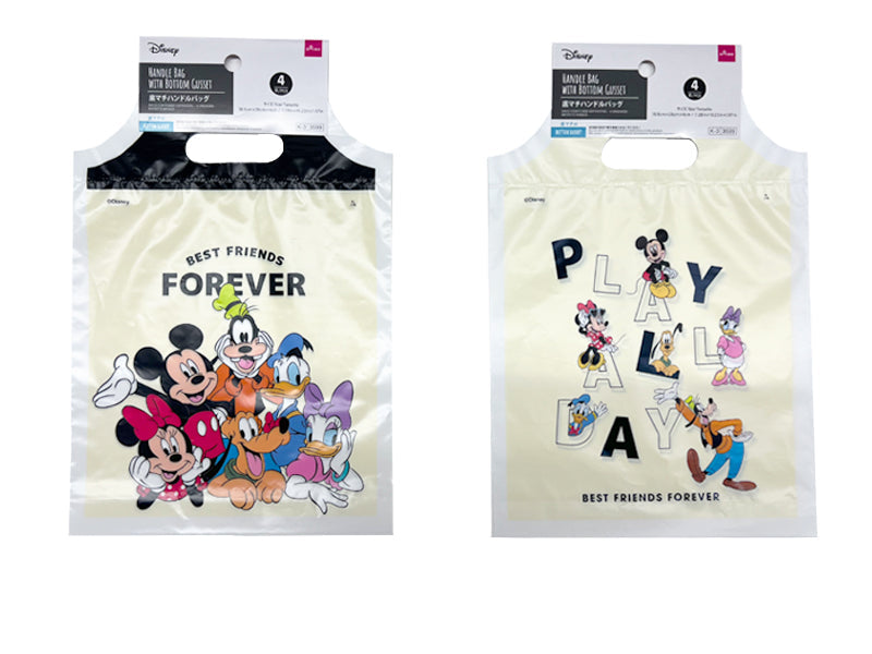 底マチハンドルバッグ、４枚（ミッキー＆フレンズ） ダイソー(DAISO)