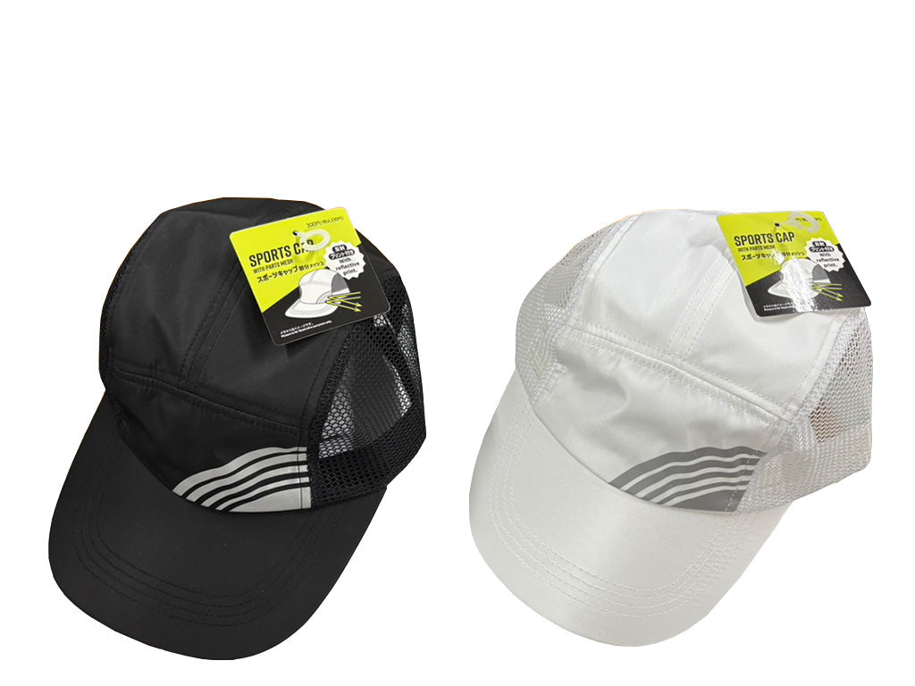 スポーツキャップ（部分メッシュ、反射プリント付） ダイソー(DAISO)