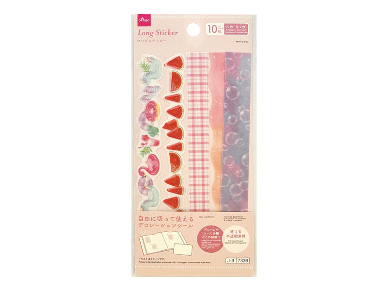 ロングステッカー（夏柄、ピンク） ダイソー(DAISO)