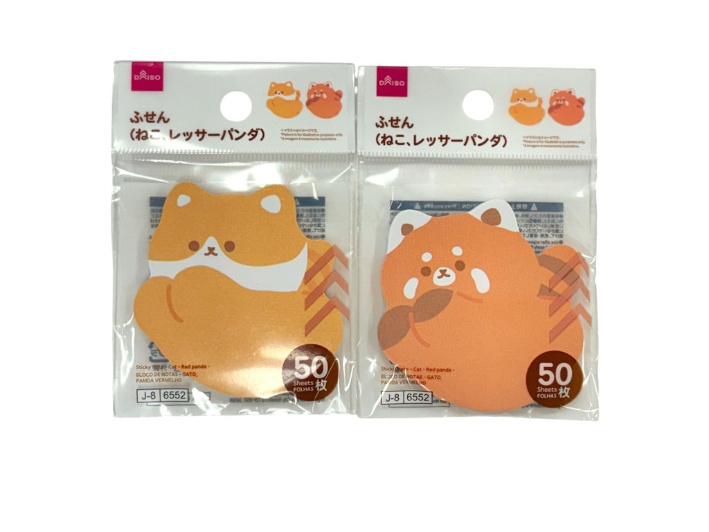 ふせん（５０枚、ねこ、レッサーパンダ） ダイソー(DAISO)