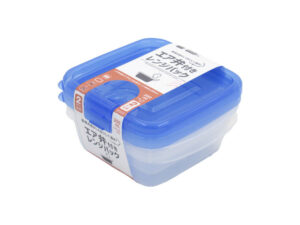 レンジパック（エア弁付、スクエア、２個、ブルー） ダイソー(DAISO)
