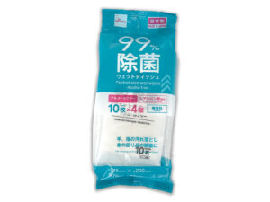 除菌ウェットティッシュ（アルコールフリー、ポケットサイズ、１０枚、４個） ダイソー(DAISO)