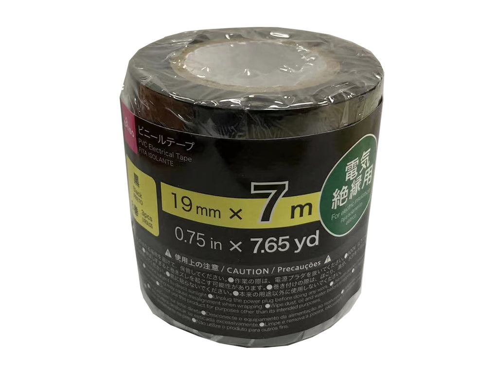 ビニールテープ（黒、３巻） ダイソー(DAISO)