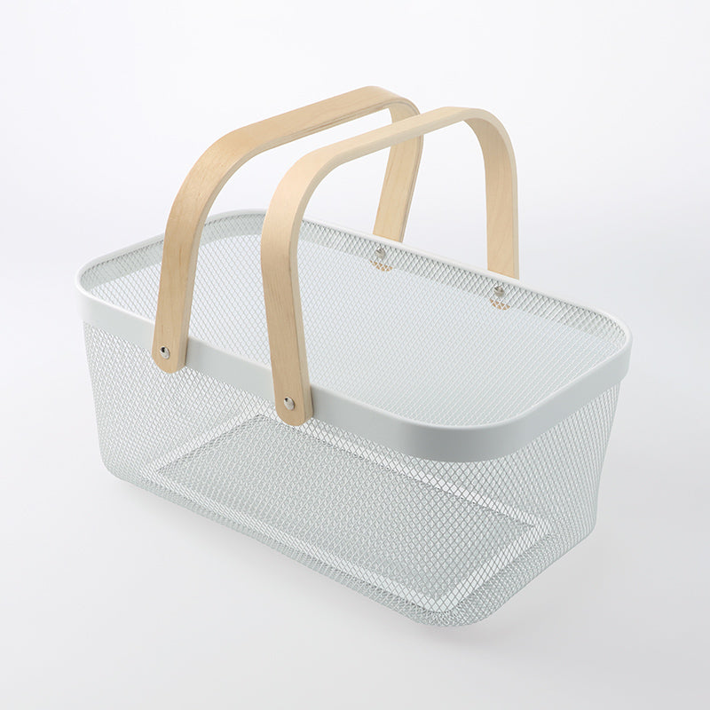ウッド２ハンドルメッシュバスケット（ＷＨ） ダイソー(DAISO)